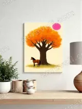 Brown Horse & Orange Tree Canvas Wall Art for Living Room Home Decor – view 4