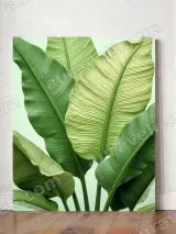 Modern Botanical Tropical Green Leaves Canvas Wall Art for Living Room Bedroom Home Decor – view 2