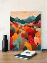 Colorful Autumn Landscape Canvas Wall Art for Home Decor – вид 4