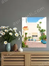 Mediterranean Courtyard Plants Canvas Wall Art for Home Decor – view 2