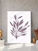 Purple Botanical Leaf Canvas Wall Art for Living Room Home Decor