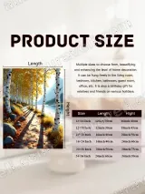 Autumn Birch Tree Lake Path Canvas Wall Art for Living Room Home Decor – вид 7