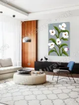 White Flower Botanical Canvas Wall Art for Living Room Home Decor – view 5