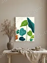 Tropical Botanical Leaves Canvas Wall Art for Living Room Decor – view 3