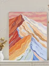 Colorful Layered Mountain Abstract Canvas Wall Art for Home Decor – view 3