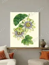 Passion Flower Botanical Canvas Wall Art for Living Room Home Decor – view 4