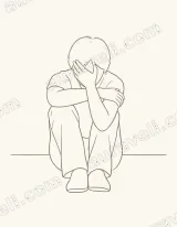 Minimalist Sad Figure Line Art Canvas Wall Art for Home Decor wall art print