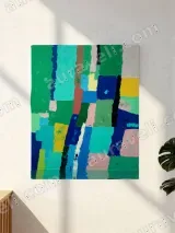 Abstract Color Block Canvas Wall Art for Living Room Bedroom Home Decor