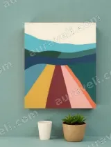 Abstract Geometric Road Landscape Canvas Wall Art for Living Room Decor – view 3
