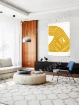 Abstract Geometric Yellow Line Canvas Wall Art for Living Room Home Decor – view 5