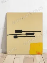 Abstract Black & Yellow Minimalist Canvas Wall Art for Living Room Decor