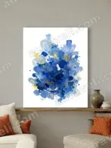 Abstract Blue & Yellow Canvas Wall Art for Living Room Bedroom Home Decor