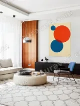 Minimalist Red Blue Circle Canvas Wall Art for Living Room Home Decor – view 5