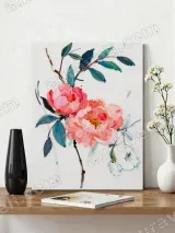 Pink Peony Floral Canvas Wall Art for Bedroom & Living Room Decor