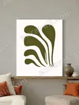 Green Abstract Botanical Canvas Wall Art for Living Room Home Decor – view 3