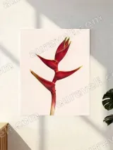 Red Heliconia Flower Canvas Wall Art for Living Room Decor – view 2