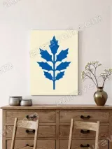 Blue Botanical Leaf Canvas Wall Art for Living Room Bedroom Home Decor – view 2