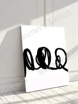 Abstract Letter Brushstroke Canvas Wall Art for Living Room Home Decor – view 3