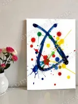 Abstract Colorful Paint Splatter Canvas Wall Art for Living Room Home Decor – view 2