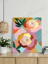 Bold Colorful Floral Canvas Wall Art for Living Room Bedroom Home Decor – view 2