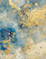 Abstract Blue Gold Swirl Canvas Wall Art for Living framed modern home decor