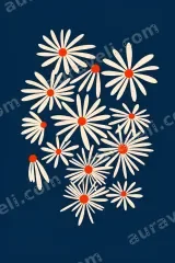 Daisy Floral Canvas Wall Art for Living Room Bedroom framed modern home decor