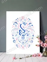 Abstract Peacock Floral Canvas Wall Art for Living Room Home Decor – view 3