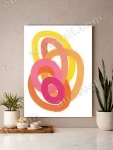 Abstract Colorful Rings Canvas Wall Art for Living Room & Bedroom Home Decor – view 3