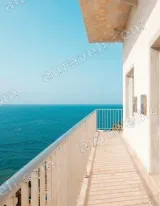 Seaside Balcony Ocean View Canvas Wall Art for Living Room Bedroom Home Decor wall art print