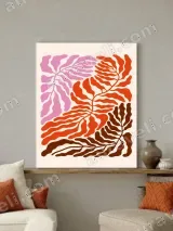 Abstract Botanical Leaf Canvas Wall Art for Living Room Home Decor – view 4