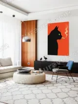 Black Cat Smoking Canvas Wall Art for Living Room Home Decor – вид 5