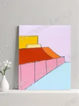 Minimalist Geometric Bed Canvas Wall Art for Bedroom Home Decor – view 3
