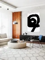Abstract Black Brushstroke Canvas Wall Art for Living Room Bedroom Home Decor – view 4