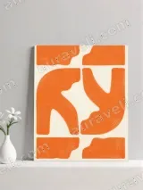 Abstract Orange Geometric Canvas Wall Art for Living Room Home Decor – view 2