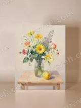 Floral Still Life Oil Canvas Wall Art for Living Room Home Decor – view 4