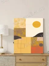 Abstract Geometric Landscape Canvas Wall Art for Living Room Home Decor – view 3