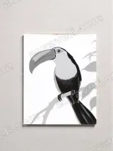 Black & White Toucan Canvas Wall Art for Living Room Home Decor – view 2