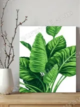 Tropical Green Leaves Canvas Wall Art for Living Room Home Decor