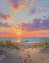 Beach Sunset Coastal Canvas Wall Art for Living Room Bedroom Home Decor wall art print