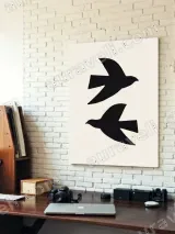 Minimalist Two Birds Silhouette Canvas Wall Art for Home Decor – view 4