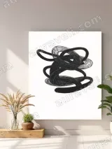 Abstract Black Tangled Lines Canvas Wall Art for Living Room Home Decor – view 4