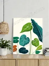 Tropical Botanical Leaves Canvas Wall Art for Living Room Decor – view 2