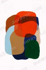 Abstract Color Block Canvas Wall Art for Living Room framed modern home decor
