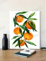 Watercolor Oranges Canvas Wall Art for Living Room Home Decor