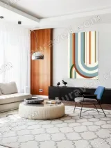 Abstract Curved Stripes Canvas Wall Art for Living Room Home Decor – view 5