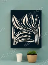 Abstract Botanical Leaf Canvas Wall Art for Living Room Home Decor