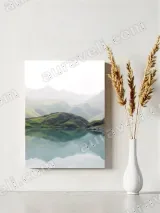 Mountain Lake Reflection Canvas Wall Art Nature Landscape Home Decor – view 4