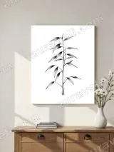 Bamboo Plant Line Art Canvas Wall Art for Living Room Bedroom Home Decor – view 2