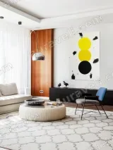 Abstract Black Yellow Circles Canvas Wall Art for Home Decor – вид 4