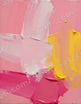 Abstract Pink & Yellow Textured Canvas Wall Art for Living Room Home Decor wall art print